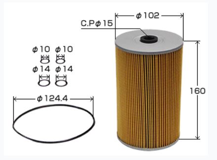 FUEL FILTER ELEMENT FFE-507 - 6SD1/ 6WA1/ 10PC1/ 10PE1