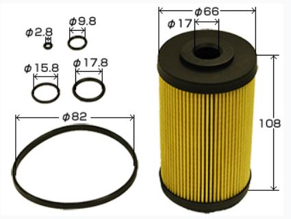 FUEL FILTER ELEMENT FFE-518 4HK1/ HINO